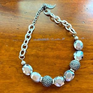 Silver and gray mirrored necklace